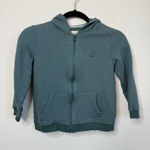 Me & Henry Kids 6/7 Years Teal Blue Dog Logo Zip Up Hoodie Jacket Outdoor Play